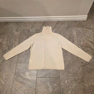 Charter Club 100% Cashmere Turtleneck Sweater Womens Petite Large Cream Soft